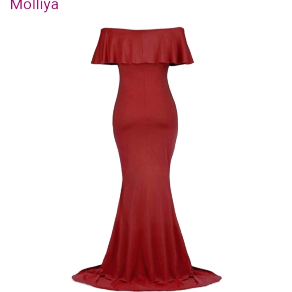 Burgundy Maternity Maxi - Picture 3 of 6